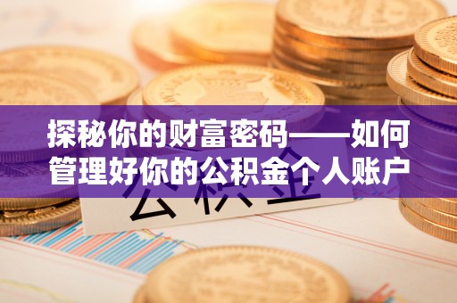吴川探秘你的财富密码——如何管理好你的公积金个人账户信息