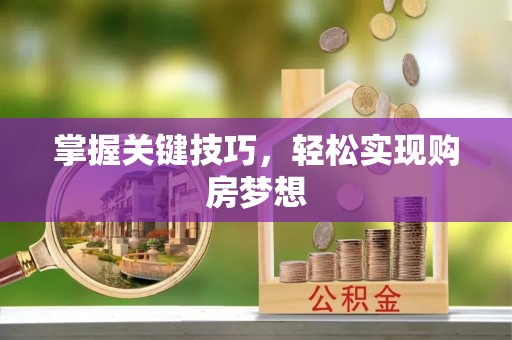 吴川掌握关键技巧，轻松实现购房梦想