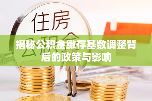 吴川揭秘公积金缴存基数调整背后的政策与影响