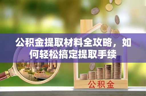 吴川公积金提取材料全攻略，如何轻松搞定提取手续
